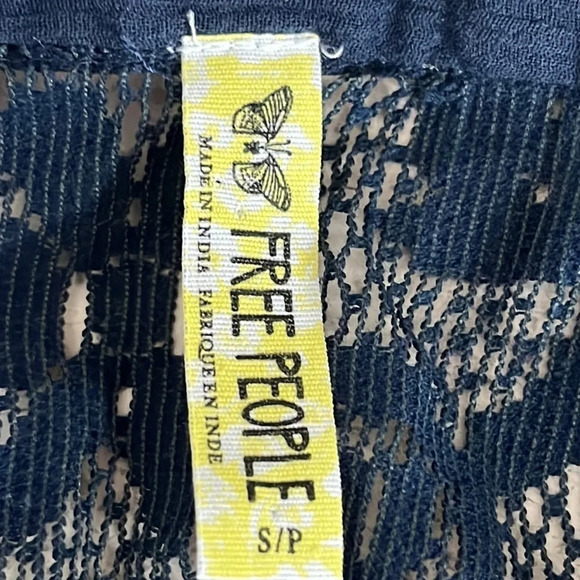 Free People Lace Bodice Crinkle Dress in Blue - Size Small - Picture 3 of 5